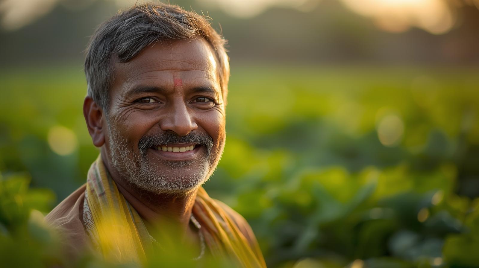 Happy farmer smiling